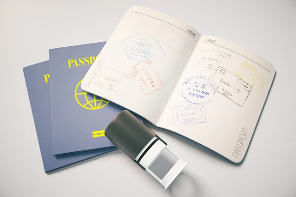 Pas s cestováním razítka — Stock fotografie