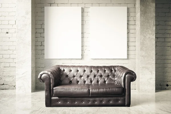 Luxurious couch and poster — Stock Photo, Image