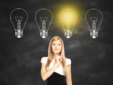 Düşünceli işkadını ile fikir kavramı