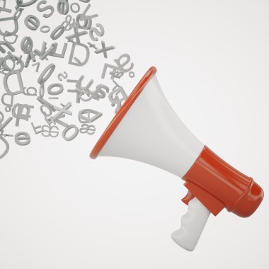 Harflerle kırmızı hoparlör