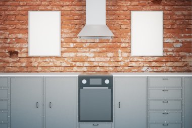 Kare ile siyah mutfak