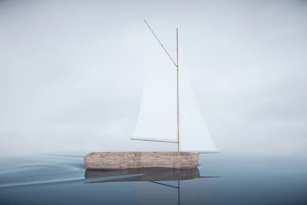 Wooden sailing boat — Stock Photo, Image