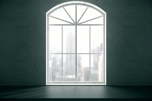 Window with blurry city view — Φωτογραφία Αρχείου