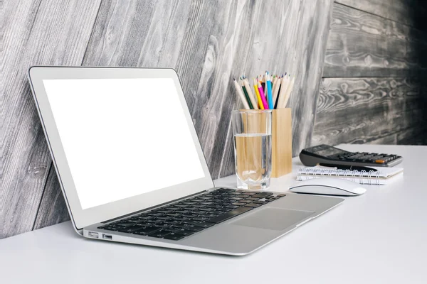 White laptop closeup — Stock Photo, Image