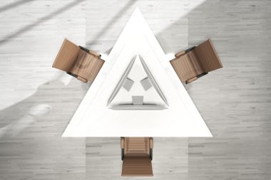Triangular office table top  clipart