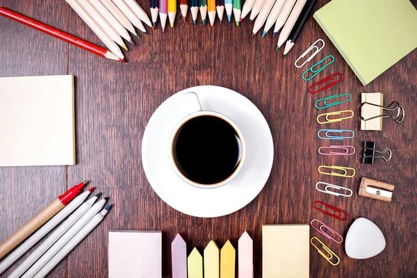 Coffee and stationery — Stock Photo, Image