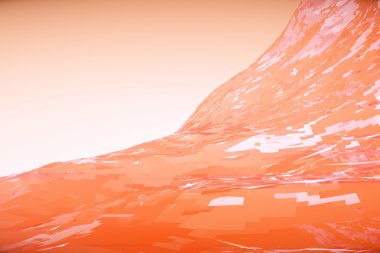 Açık renkli grafik turuncu dalga. 3D render