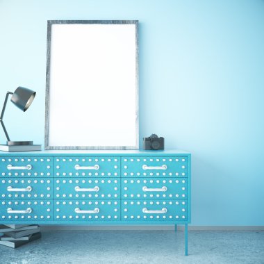 Boş resim çerçevesi kabine üzerinde