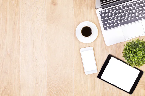 Pflanzen, Kaffee und Technologie — Stockfoto