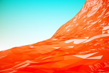 Yeşil arka planda kırmızı dalga