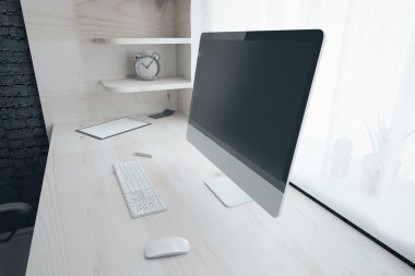 Wooden workplace side