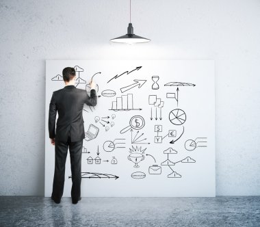 İşadamı çizim iş kroki