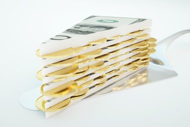 Dolar banknot ve sikke kek