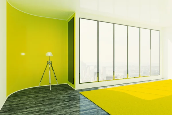 Zelený interiér s lampou — Stock fotografie