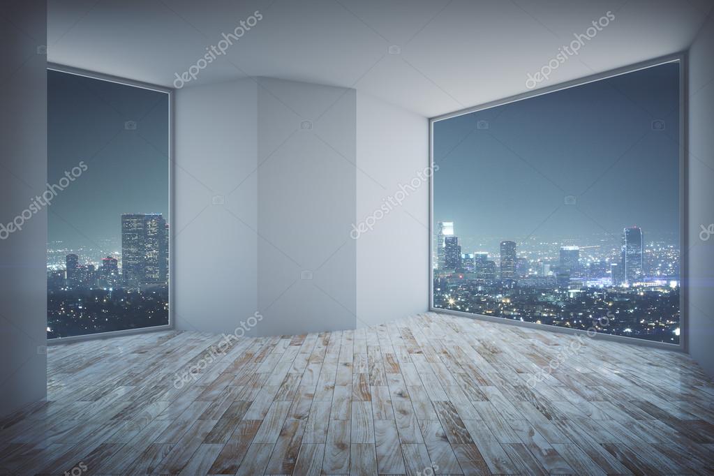 Empty Room With Night City View Stock Photo By C Peshkova Empty Room With Night City View Stock Photo By C Peshkova