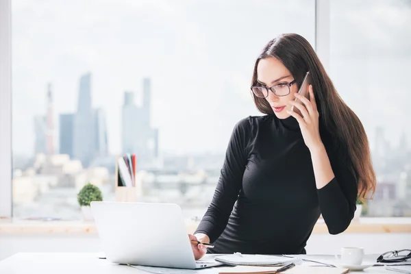 Charming european lady in office — Stock Photo, Image