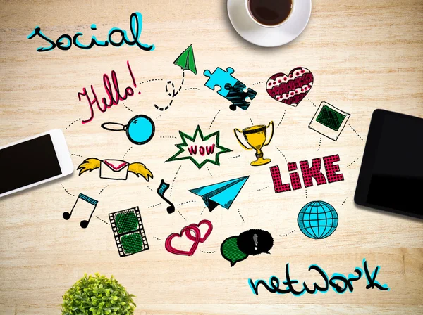 Sociale netwerken concept — Stockfoto
