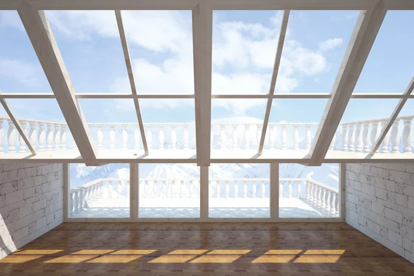 Interior com varanda — Fotografia de Stock