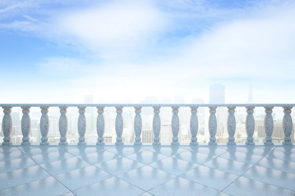 Balcony on city background — Stock Photo, Image