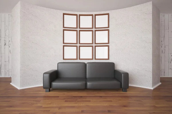 Picture frames and sofa — Stock Photo, Image