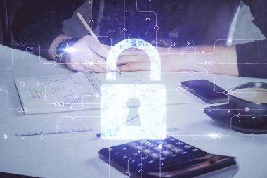 Adam el yazısı. Çift pozlama çizimleriyle.