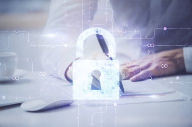 İnsan eli yazısı. Çift pozlama çizimleriyle.