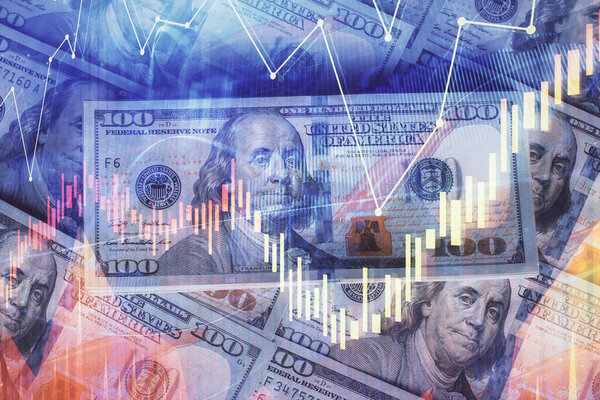 Мультиэкспозиция форекс график рисования над нами долларовый фон законопроект. Концепция рынков финансового успеха.