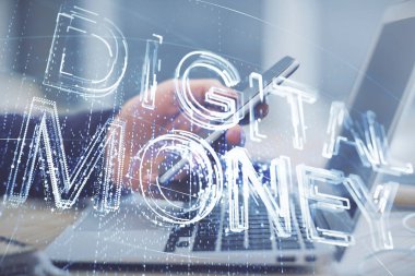 Erkeklerin el ele tutuşmalarının ve telefon ve kripto para birimi engelleme teması çiziminin iki kez görüntülenmesi.