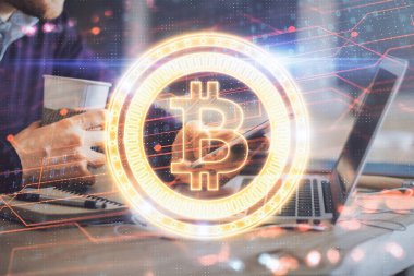 Erkeklerin el ele tutuşmalarının ve telefon ve kripto para birimi engelleme teması çiziminin iki kez görüntülenmesi.