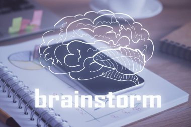 Cep telefonunun arka planında iki kat yaratıcı çizim var. Başlangıç kavramı