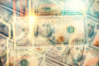 Dünya haritasının arka plandaki dolarları iki katına çıkarması. Uluslararası kavram.