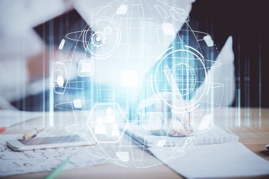 Not alan insanların üzerine sosyal ağ temasının çifte pozlandırılması. İnsan bağlantısı kavramı