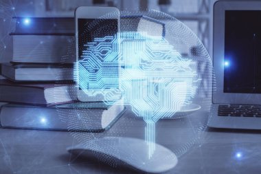 Beyin temalı çizimlere ve cep telefonu geçmişine çifte maruz kalma. Bilgi kavramı