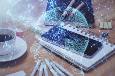 Beyin temalı çizimlere ve cep telefonu geçmişine çifte maruz kalma. Bilgi kavramı