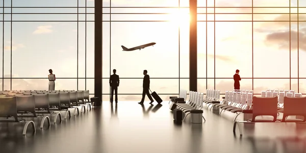 Aeropuerto con la gente — Foto de Stock