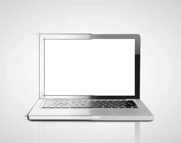 Tekening laptop — Stockfoto