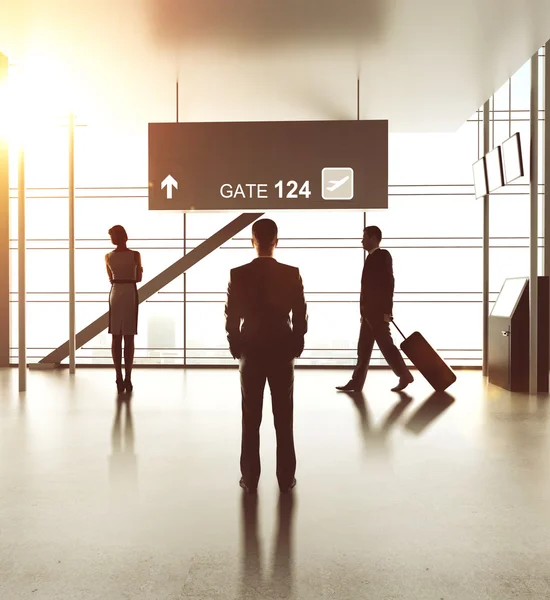 Airport with people — Stock Photo, Image