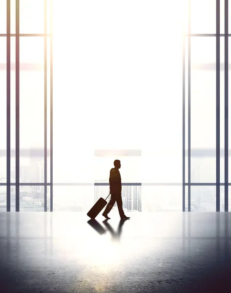 Businessman with luggage — Stock Photo, Image