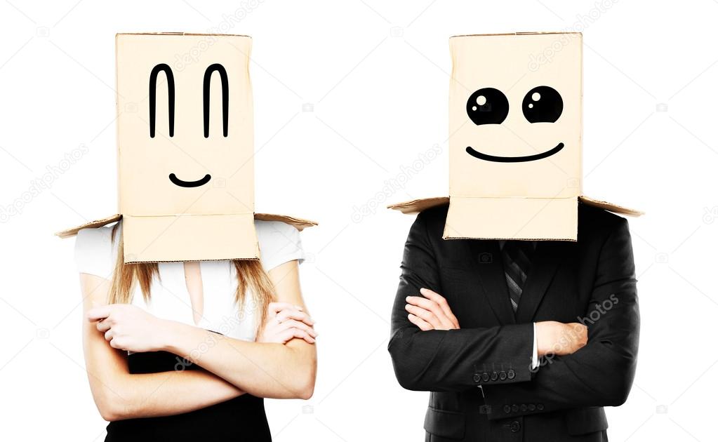 smiling box on head