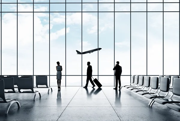 Airport with people — Stock Photo, Image
