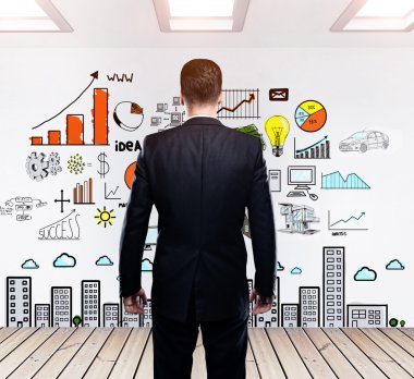 Duvardaki iş konsepti