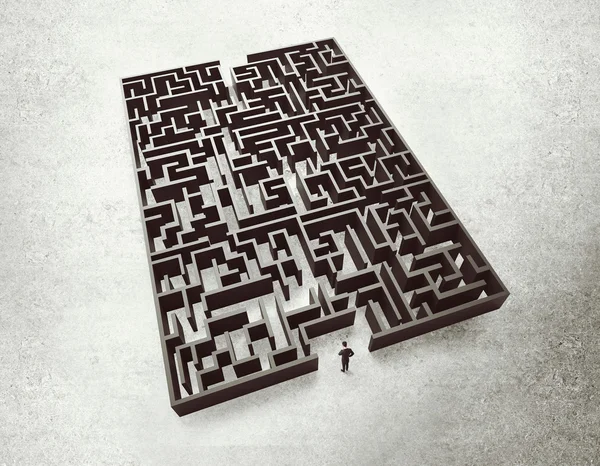 Empresário e labirinto — Fotografia de Stock