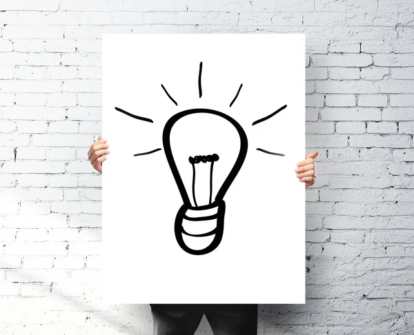 Placard with lamp — Stock Photo, Image