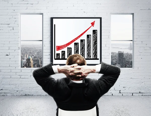 Cartaz com gráfico de crescimento — Fotografia de Stock
