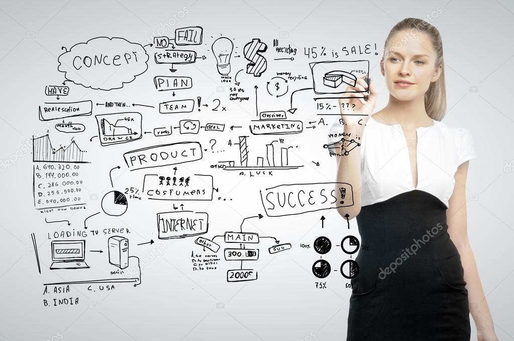 woman drawing business concept