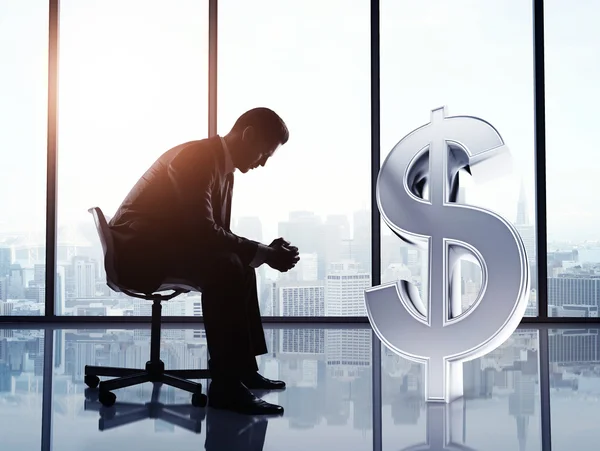 Üzletember és a dollár szimbólum — Stock Fotó