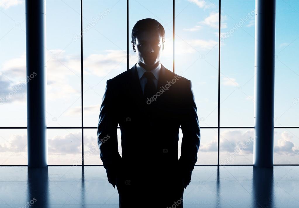 man standing in airport