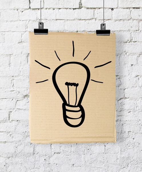 Poster met tekening lamp — Stockfoto