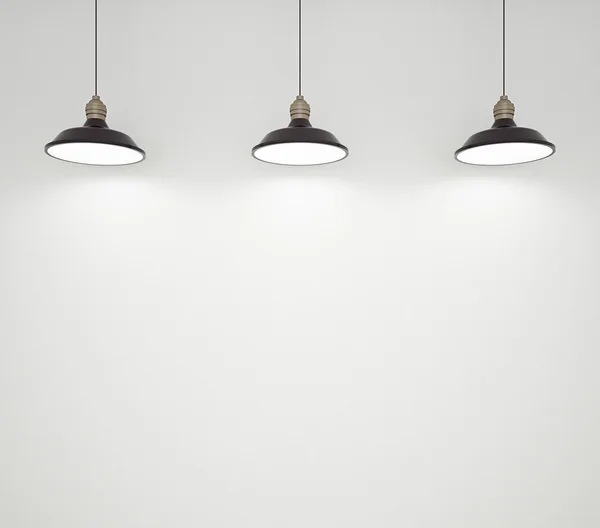 Drie plafond lampen — Stockfoto