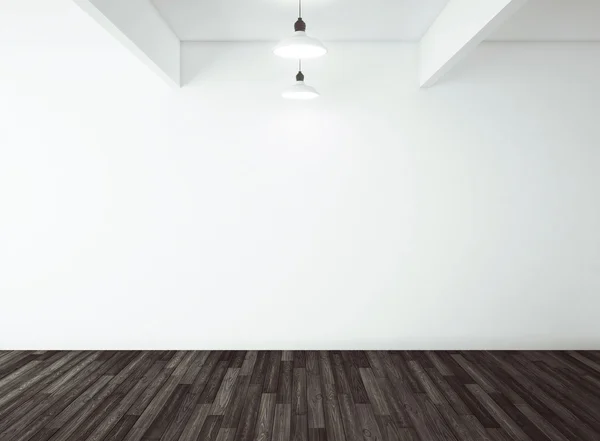 Parquet negro de madera en la habitación y la lámpara —  Fotos de Stock